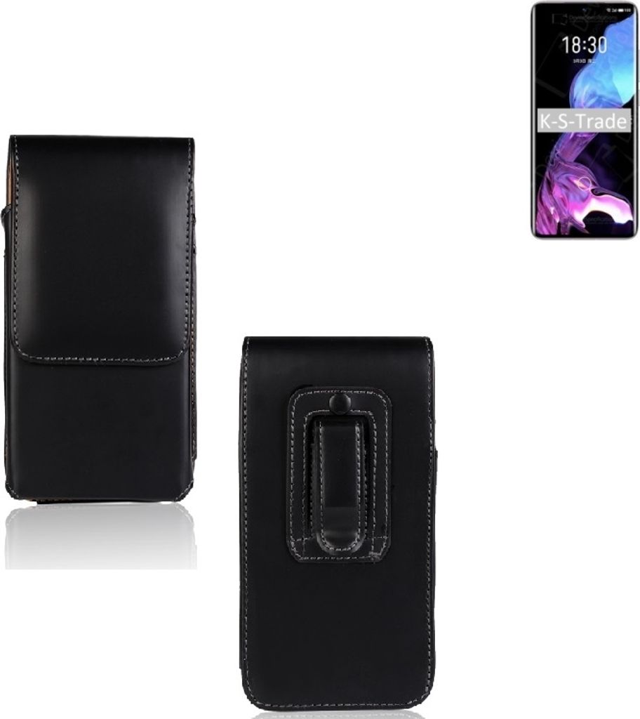 K-S-Trade Gürteltasche für Meizu 18 Schutz Hülle Handy Hülle mit Magnetverschluss Holster in schwarz