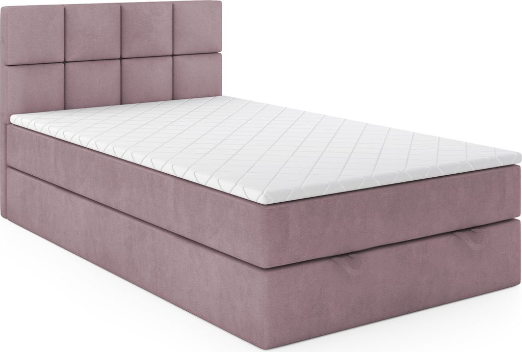 VELAR Boxspringbett mit bettkasten "OLAF", 120 cm, ROSA Produktbild 