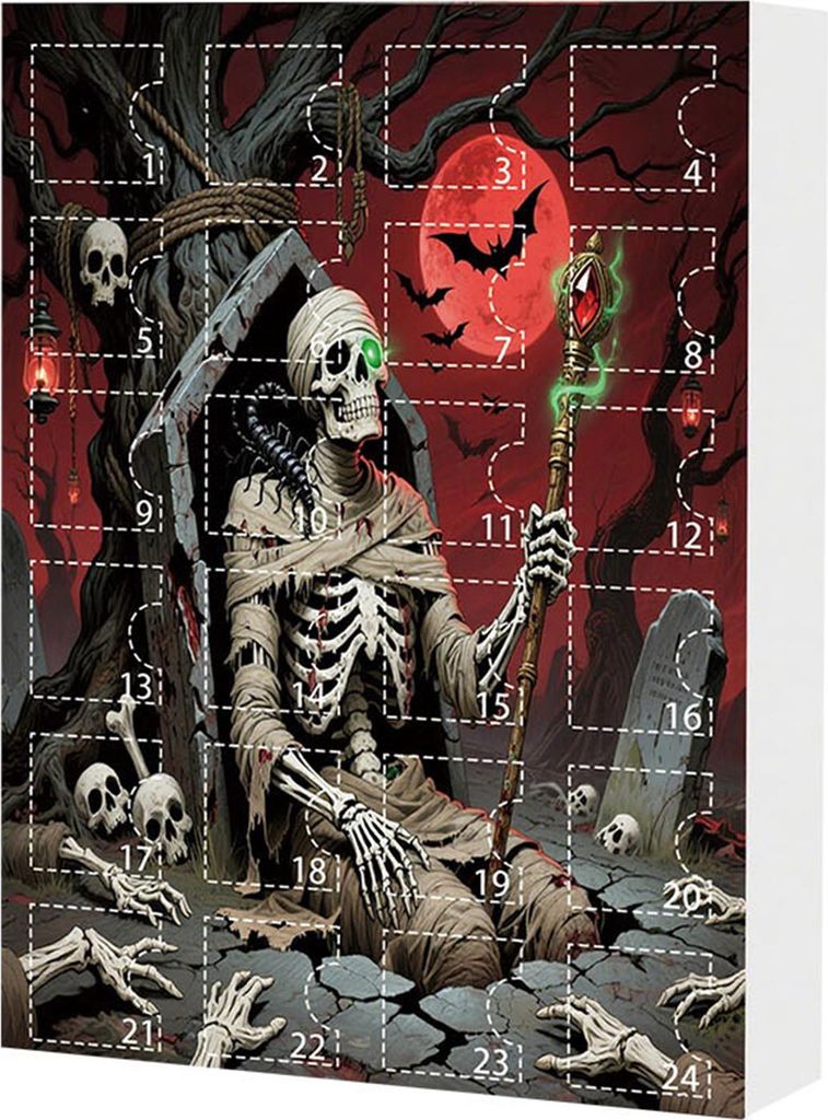 Halloween-Adventskalender, 24 Tage Countdown bis zur Halloween-Dekoration, 24-teilige gruselige Puppen-Sammelfiguren, Geschenke für Kinder, Teenag...