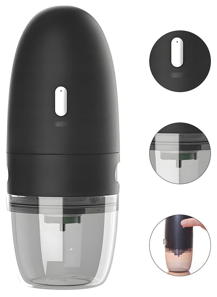 Elektrische Kaffeemühle, Kegelmahlwerk, Mahlgrad einstellbar, Tragbar, USB-C-aufladbar, für Espresso, French Press, Cold Brew, Schwarz