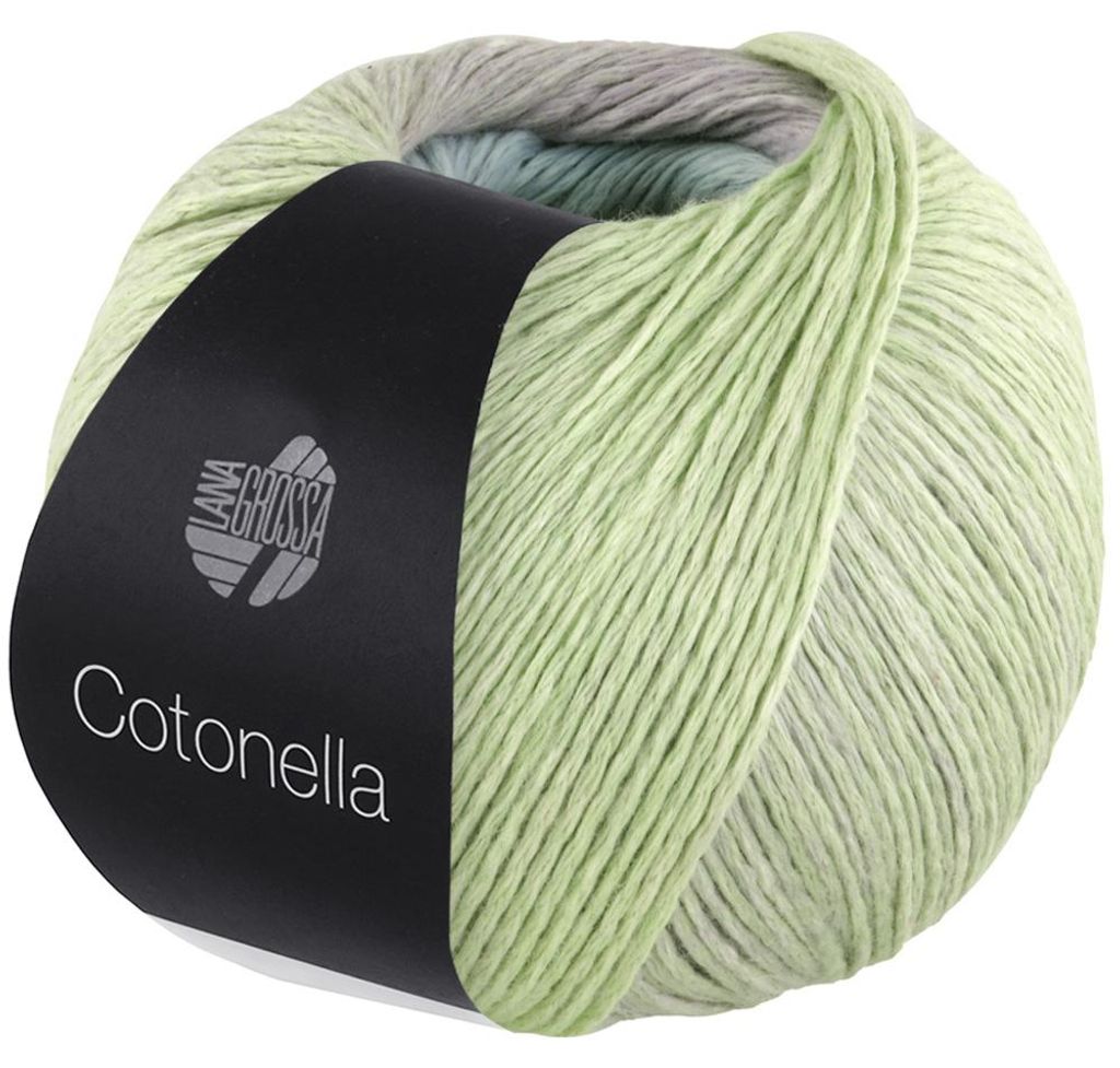 Lana Grossa - Cotonella 0001 pastellgrün rosa beige Produktbild 