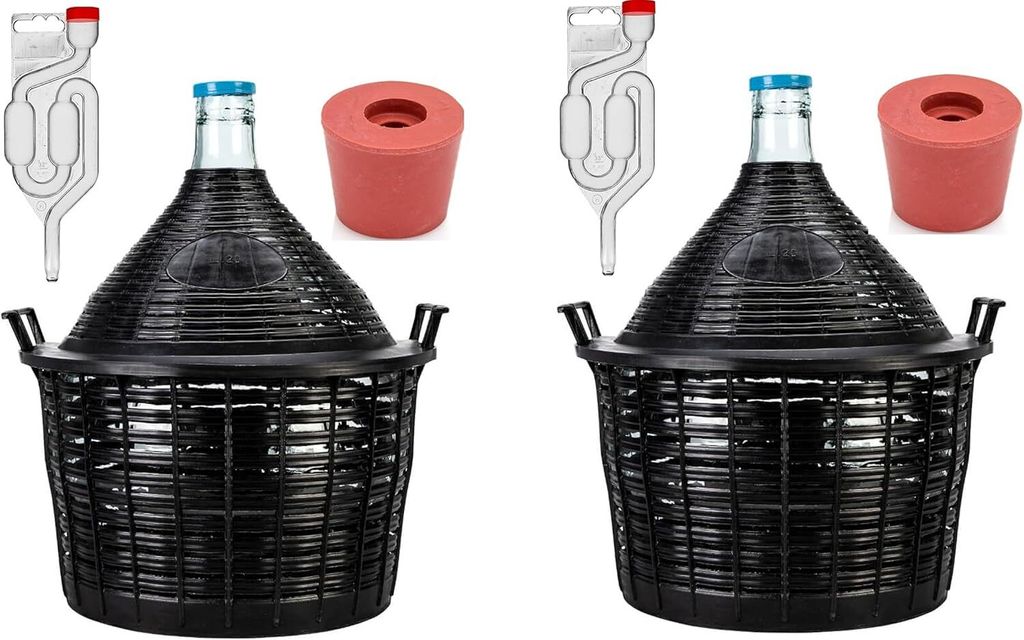 2X 10L Gärbehälter/Glasballon Set +Gummistopfen+ Produktbild 