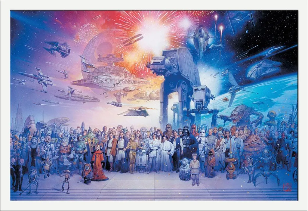 Poster Star Wars Legacy con Cornice Shinsuke MDF Bianca e Vetro Acrilico