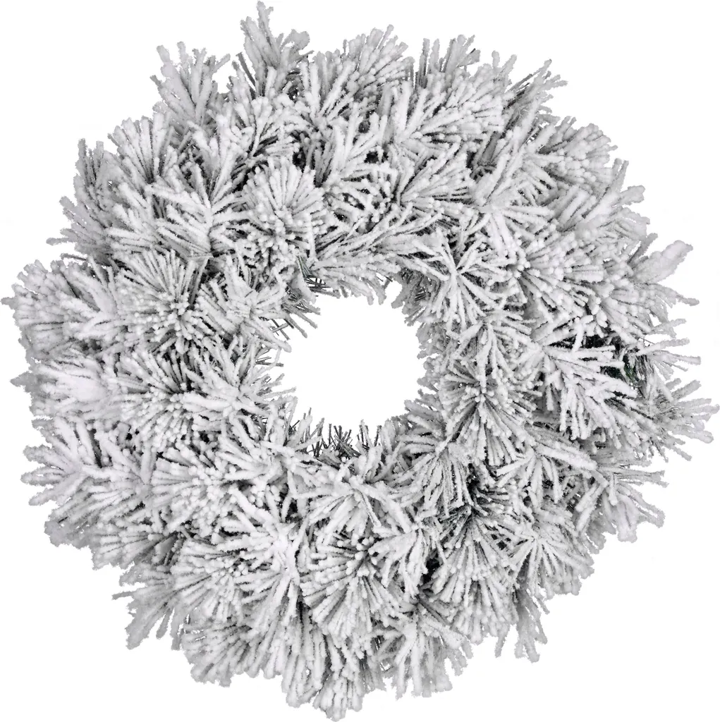 Couronne de Noël Enneigée 60 cm Dinsmore - Décoration Sapin Artificiel