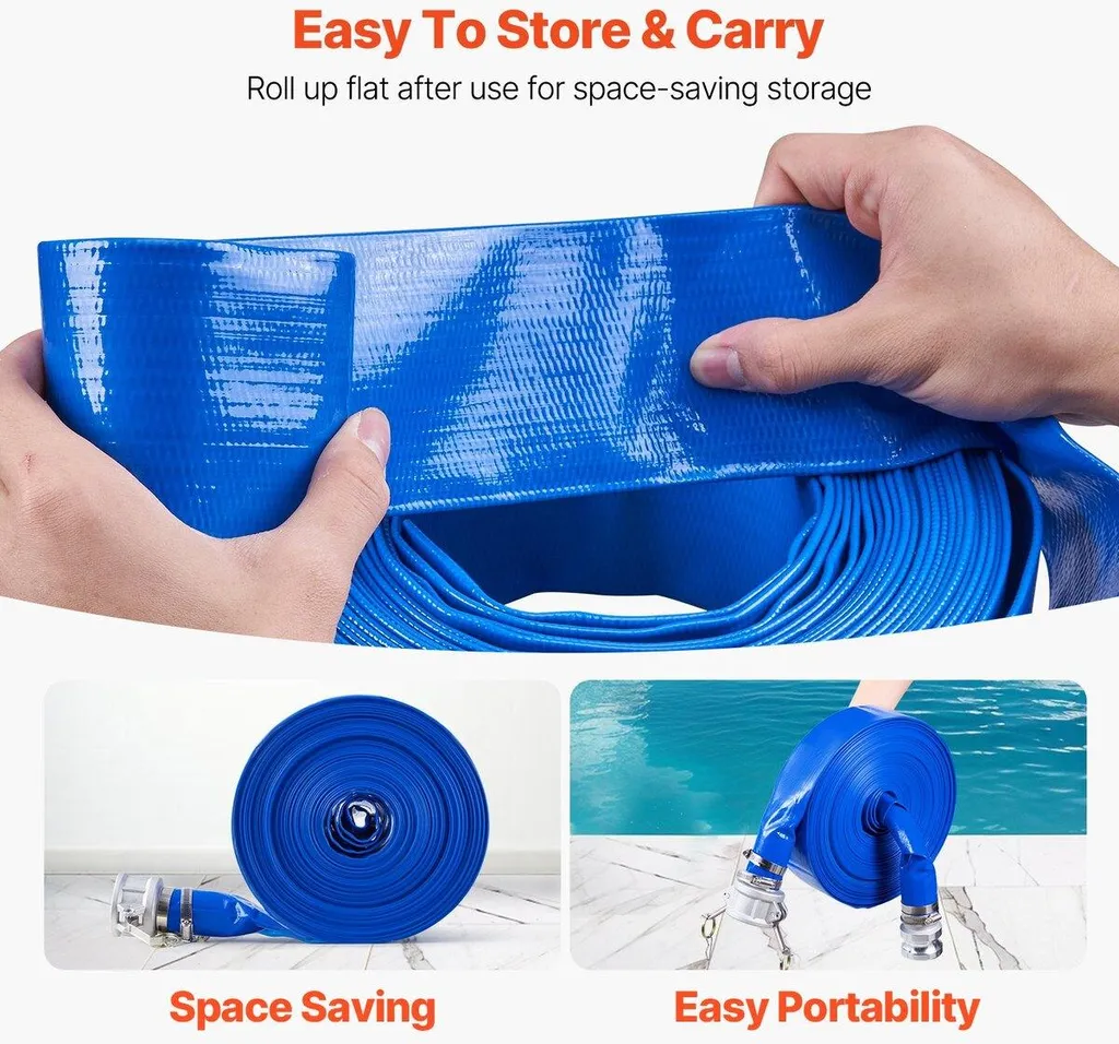 Manichetta 2" x 100ft Professionale | Tubo Scarico PVC Alta Pressione - 5