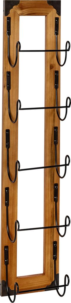 BELIANI Handtuchhalter Braun / Schwarz Holz Eisen für Gerollte Handtücher Wandmontage für Badezimmer