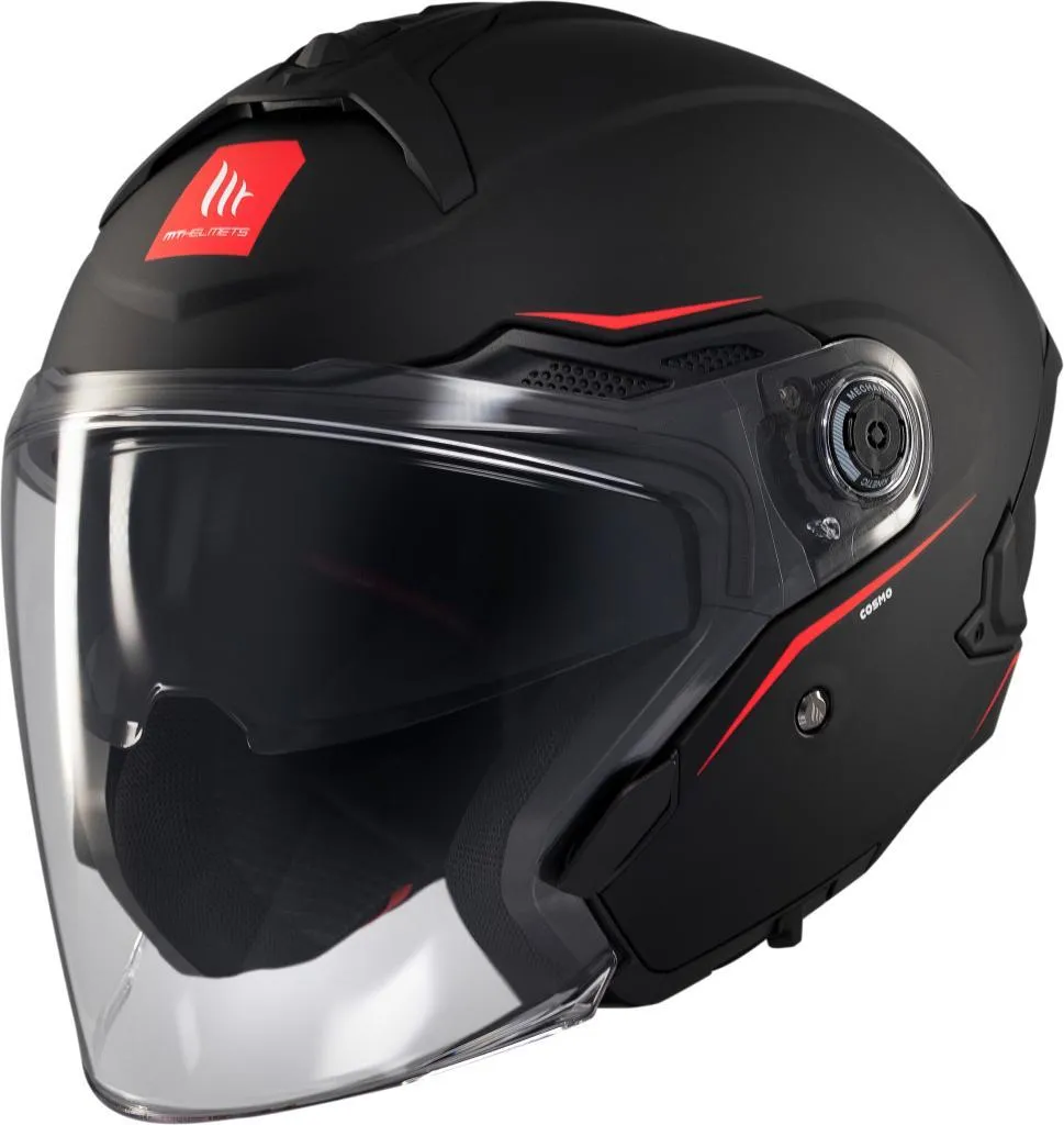 Casque Scooter Cosmo SV MT Helmets Jet avec Écran Solaire Noir Mat S