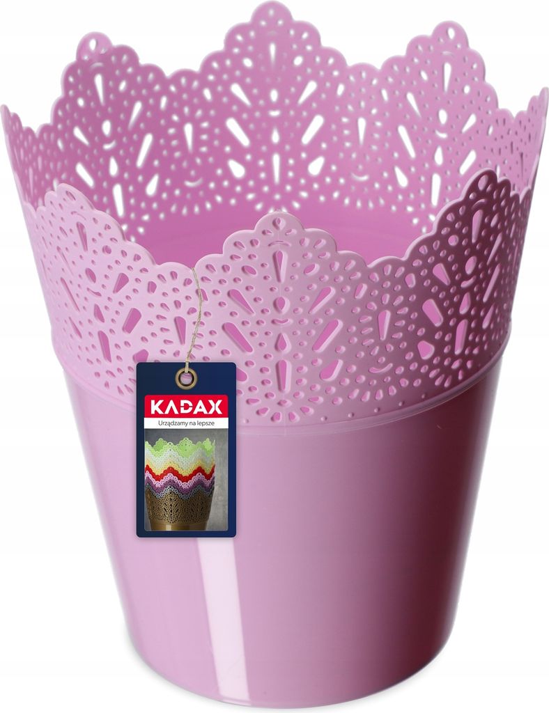 KADAX Töpfe "Calade", Blumentopf mit Spitzenmotiv, 14,5cm, Niedrig, Rosa