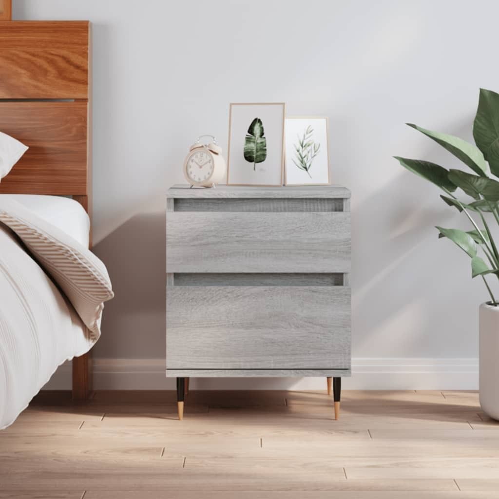 Design Nachttisch Grau Sonoma 40x35x50 cm Holzwerkstoff - Nachttische & -schränke 2025 Neu8467062 1parcel