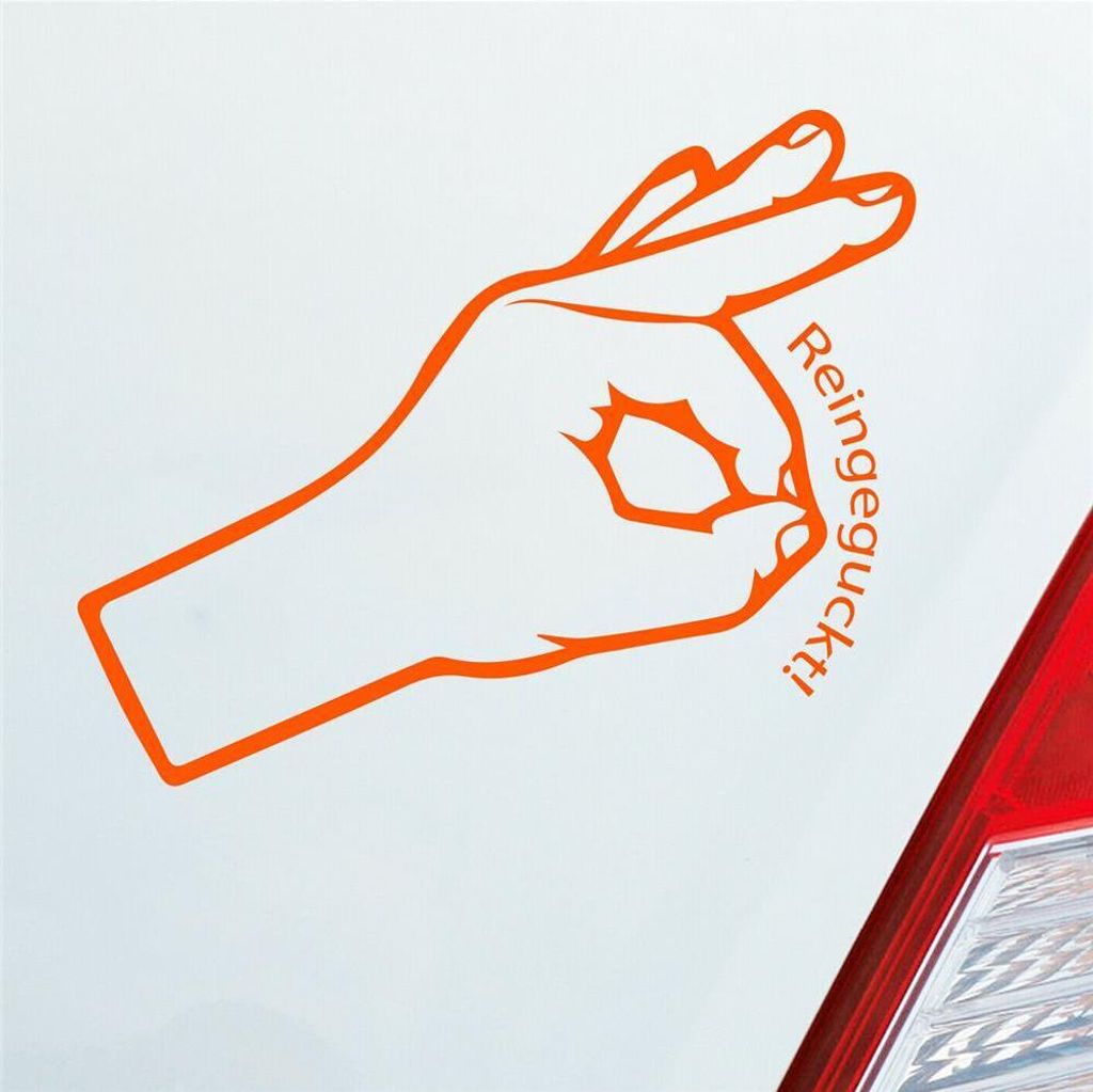 Auto Aufkleber Reingeguckt! 16x10 cm Orange Sticker Heckscheibenaufkleber
