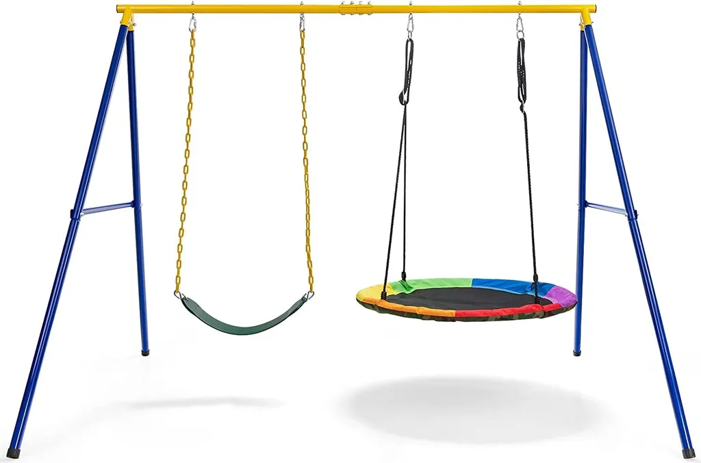 Support balançoire stable 300kg en métal pour jeu extérieur sécurisé