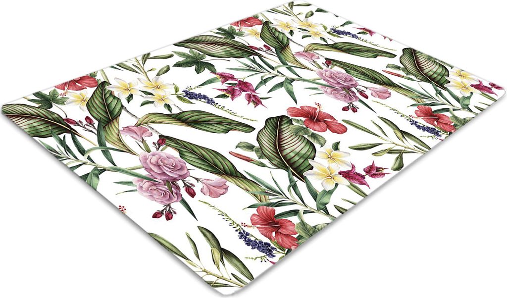 Stuhlunterlage Bürostuhlunterlage 120 cm x 90 cm Bodenmatte Bürostuhlunterlage - Tropische Blumen