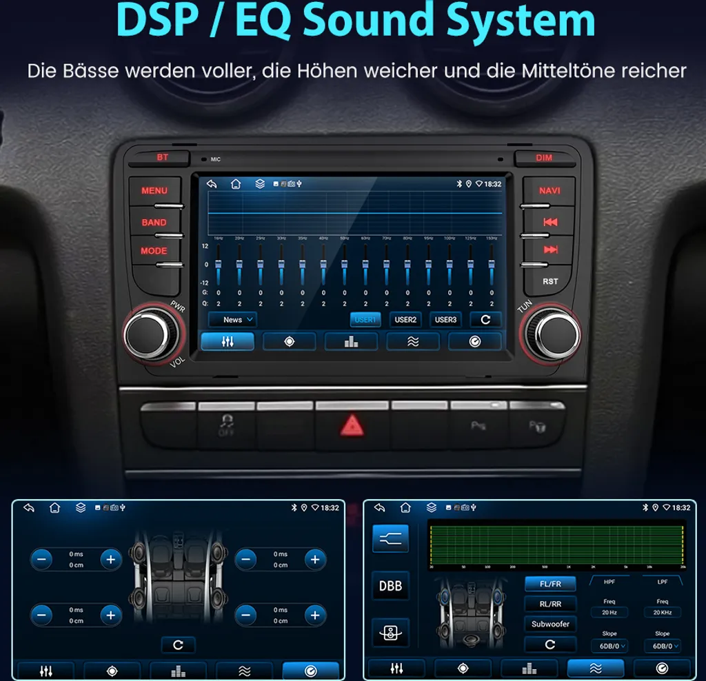 Autoradio Android 13 Audi A3 8P S3 RS3 2003-2012 Wireless CarPlay DAB+ - 5