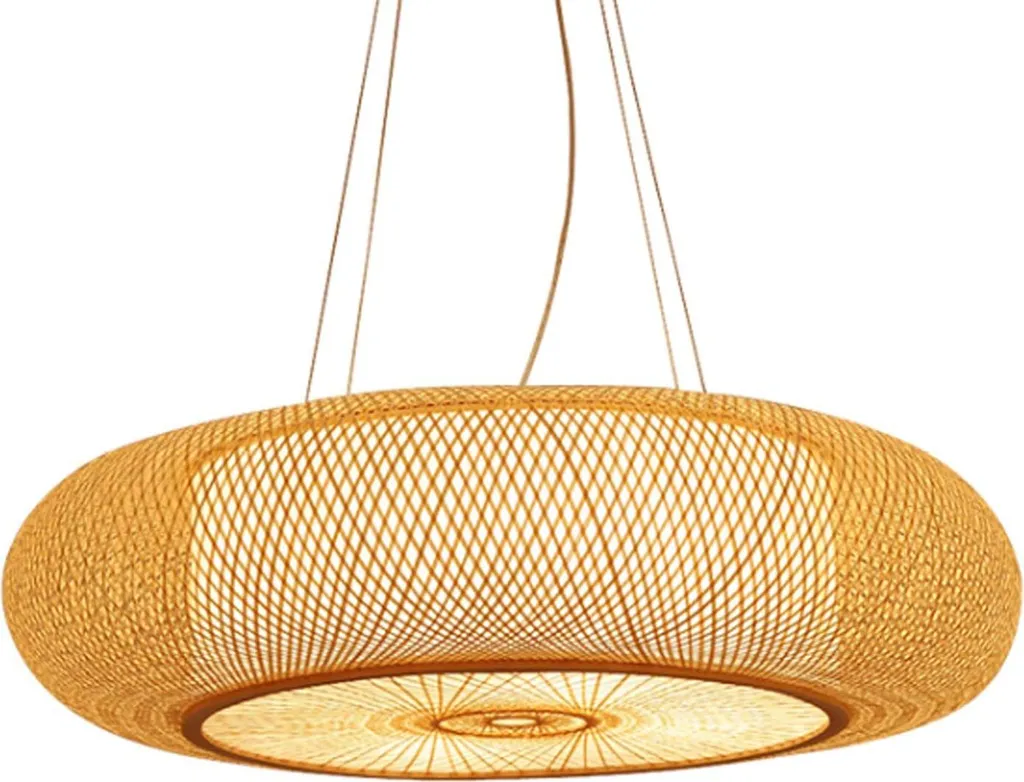 Luminaire suspendu en bambou naturel 50cm idéal pour chambre et salon