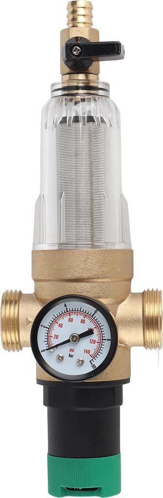 Wasserdruckregler -Ventil Messing Edelstahlfilter -Reduzierer mit Messger?t 3/4 Zoll Adapter fr Wohnmobilhaus