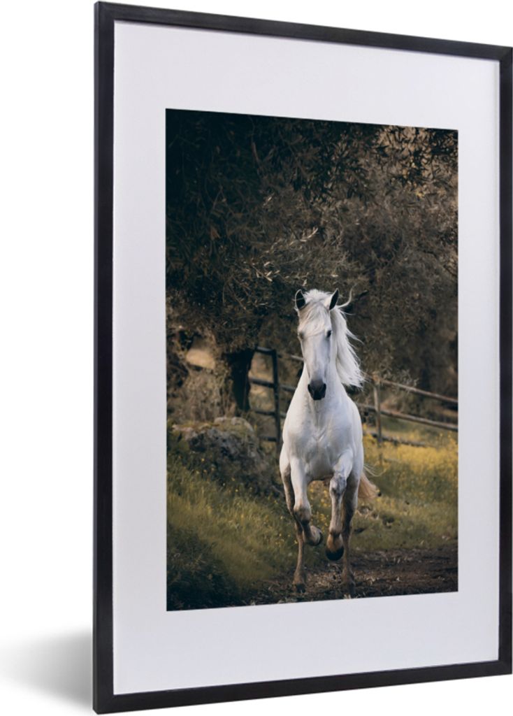 MuchoWow MuchoWow Gerahmtes Poster Pferd - Natur - Schlamm 40x60 cm - Poster mit zchwarzem Bilderrahmen - Poster in Rahmen