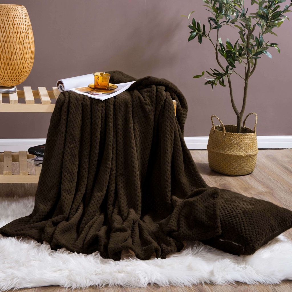 Brązowy Koc Miękka Narzuta Z Mikrofibry Sofa Koc Monte Zdjęcie produktu 