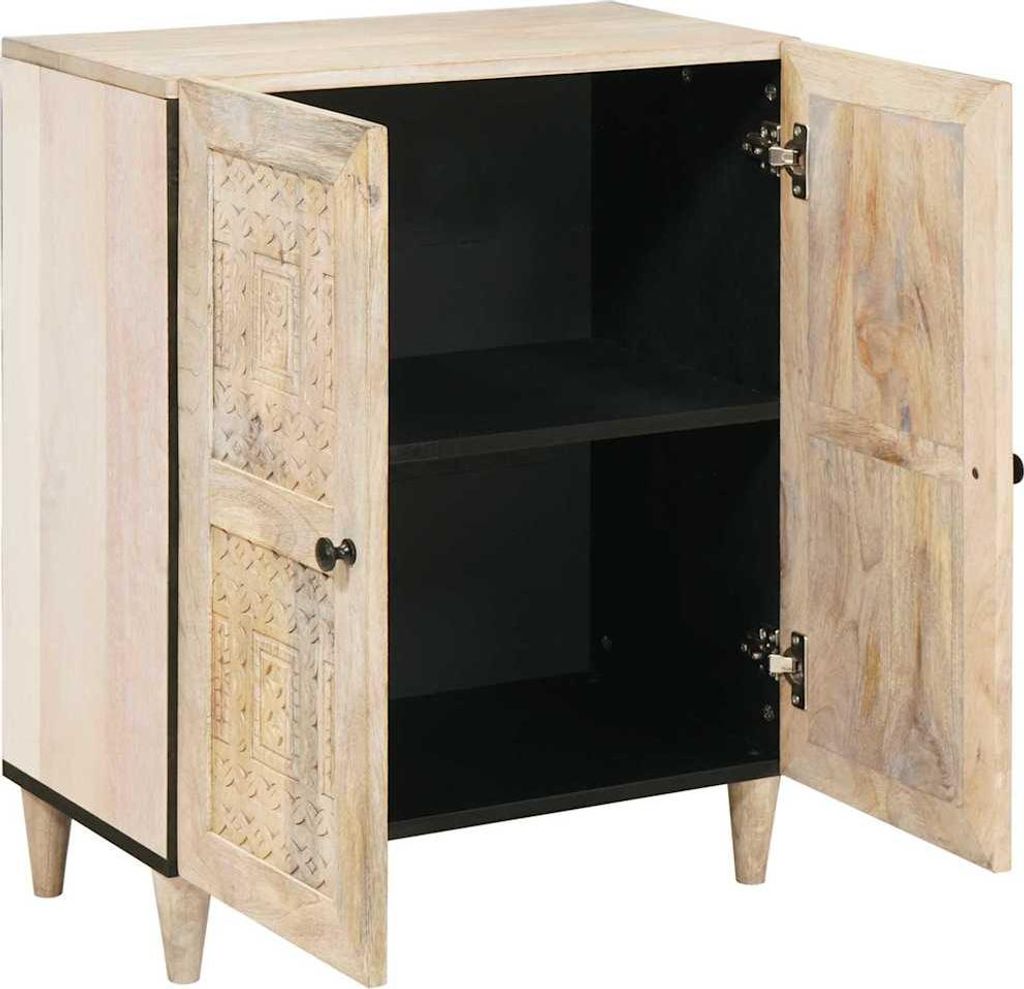 Credenza vidaXL bianca 60 x 33 x 75 cm in legno massello di Immagine del prodotto 
