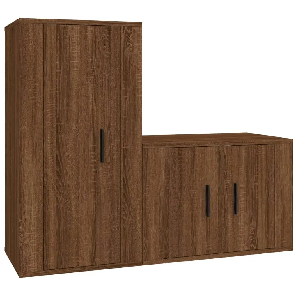 Mobile TV Sospeso SYFAX™ Rovere Marrone - Set 2 Pezzi Design Minimal