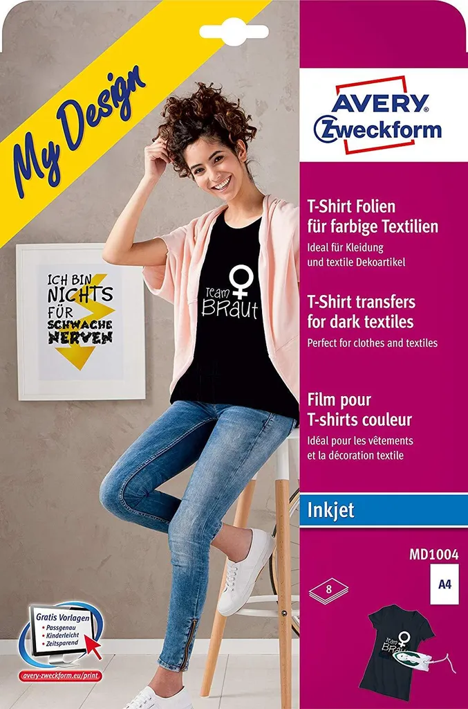 AVERY Zweckform My Design Pellicola per il trasferimento di magliette, DIN A4