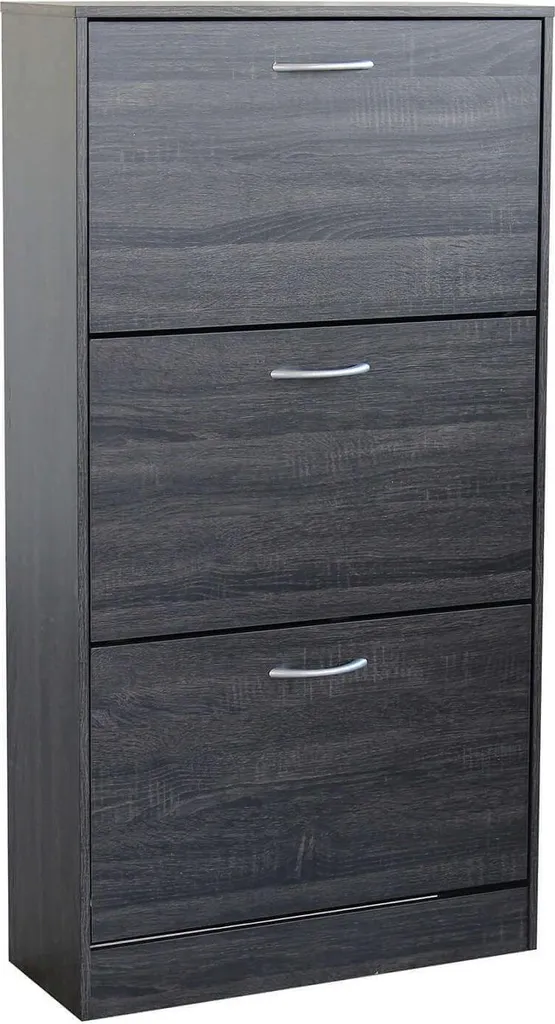 Mobile Scarpiera Design 3 Ante Grigio Scuro 60x24x115 MilaniHome