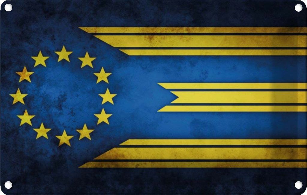 vianmo Blechschild 12x18 cm Europa Fahne Flagge Wappen