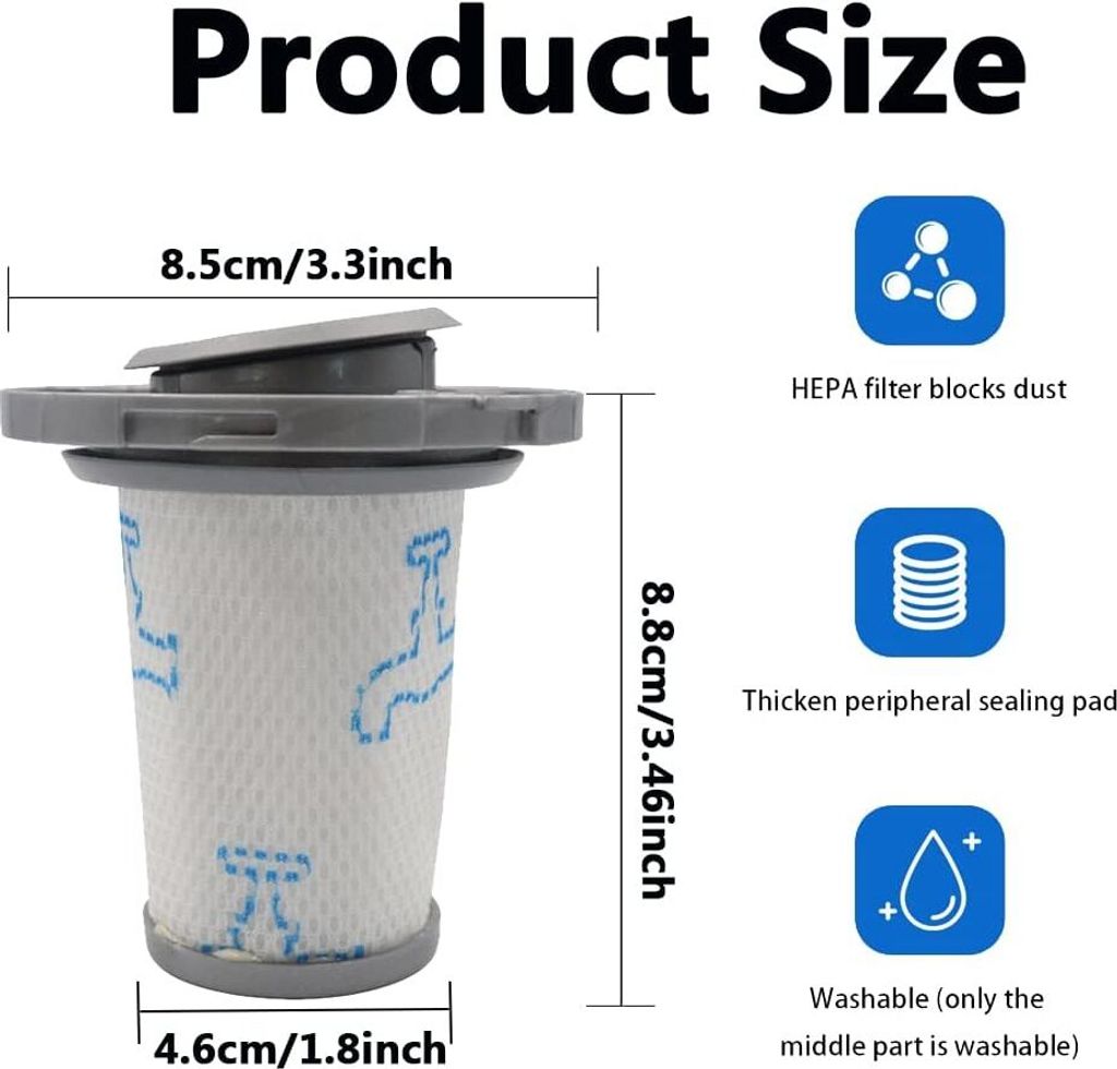 6 Filtri Lavabili Per X-Force Flex 8.60 | Accessori Aspirapolvere Cordless - Foto 12