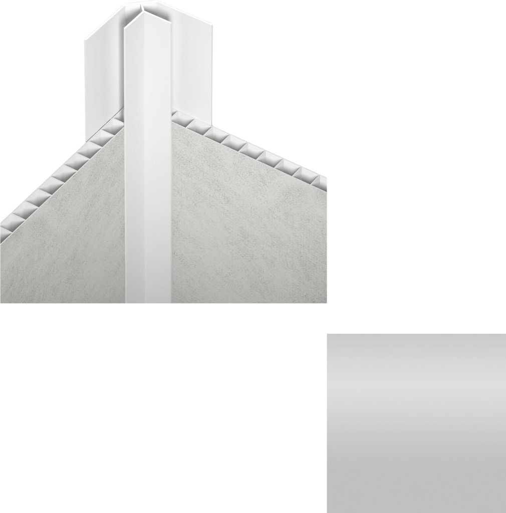 VILO Innen-Eckleiste B5 Silber 2,7m - Selbstklebende Eckprofil-Leiste für Wandpaneele -Wasserfest & UV-beständig – Elegantes Finish