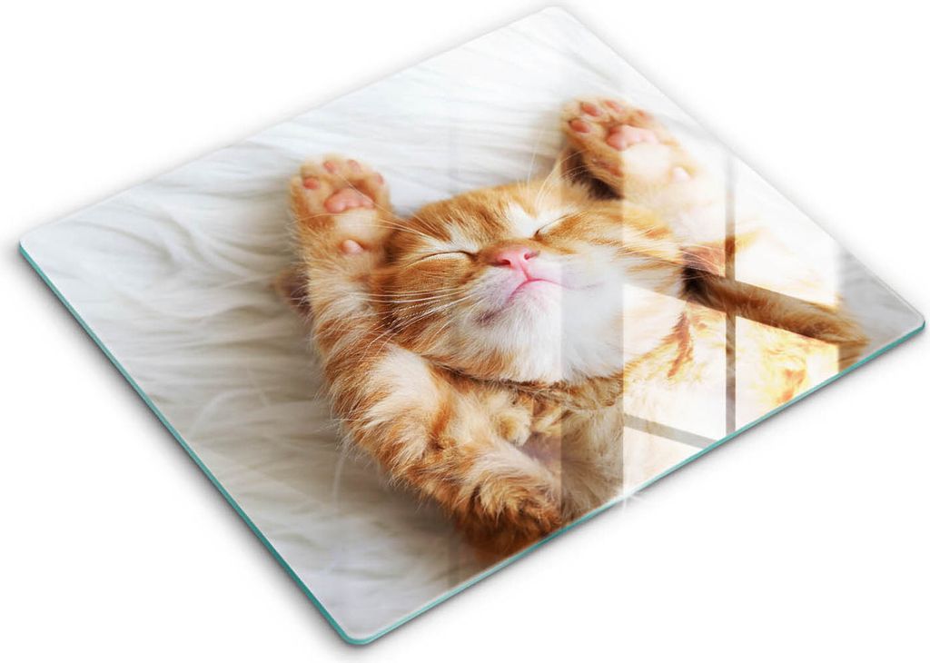 Glasschneideplatte - Herdabdeckplatte - 60x52 - Schneidebrett - Spritzschutz - Little Sweet Kitty