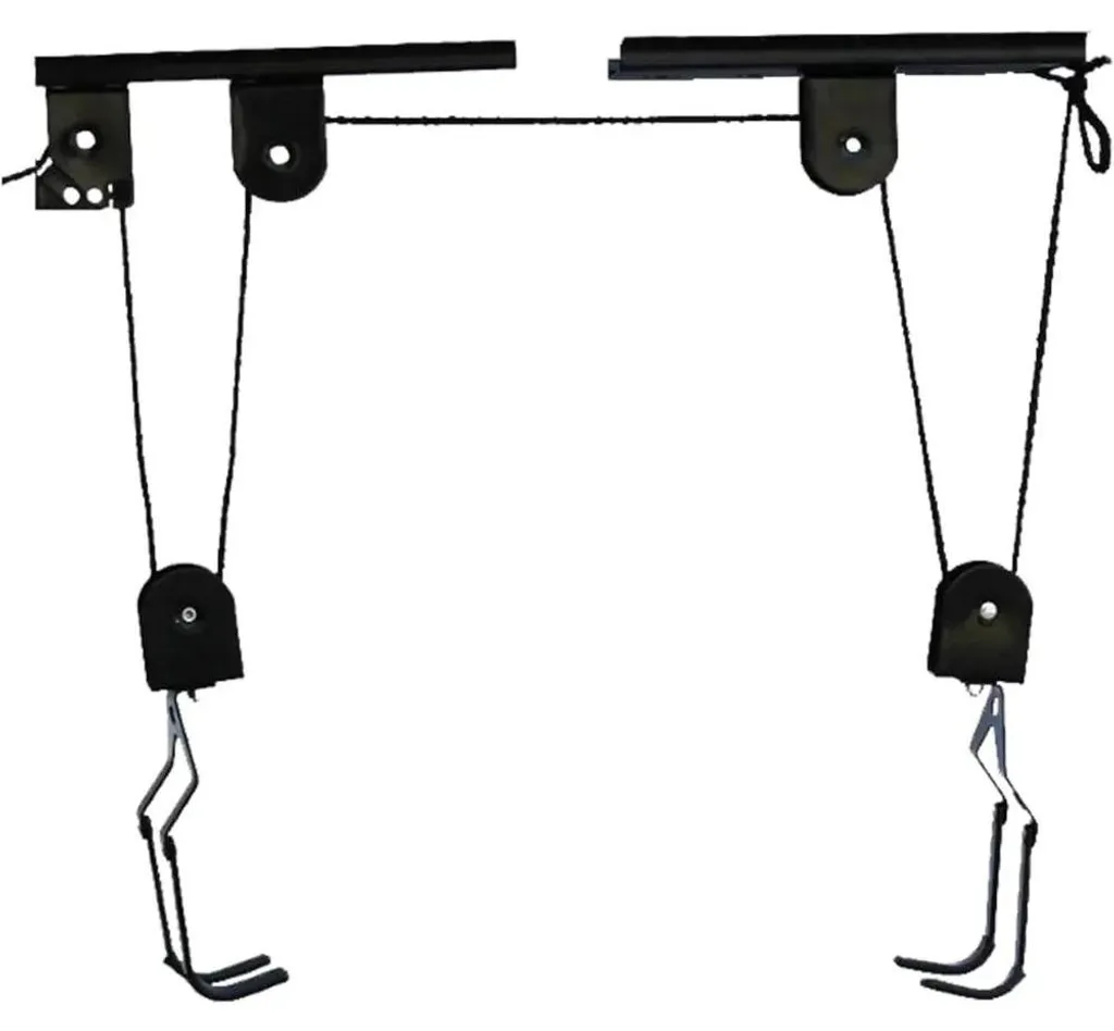 Élévateur à vélo plafond en acier 60kg - Support de rangement pliable