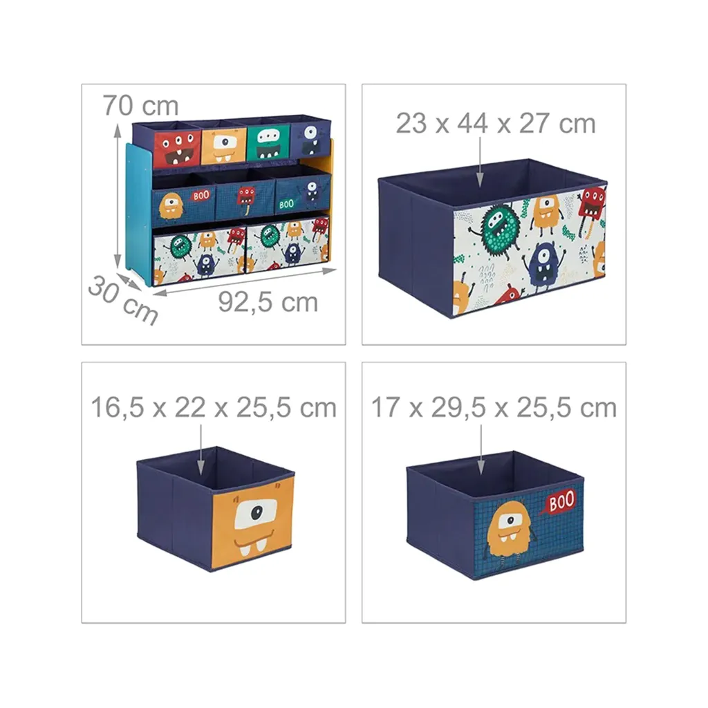 Rangement jouets pour chambre d'enfant GINGER HOME 9 bacs gain de place - 3