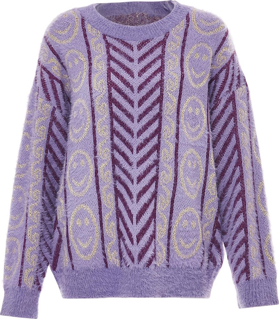 ebeeza damen strickpullover - flieder, M
