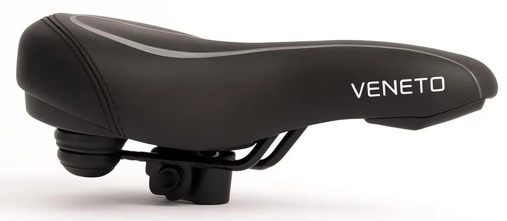 Selle Edge Bicycle Veneto noire avec support arrière et feu intégré