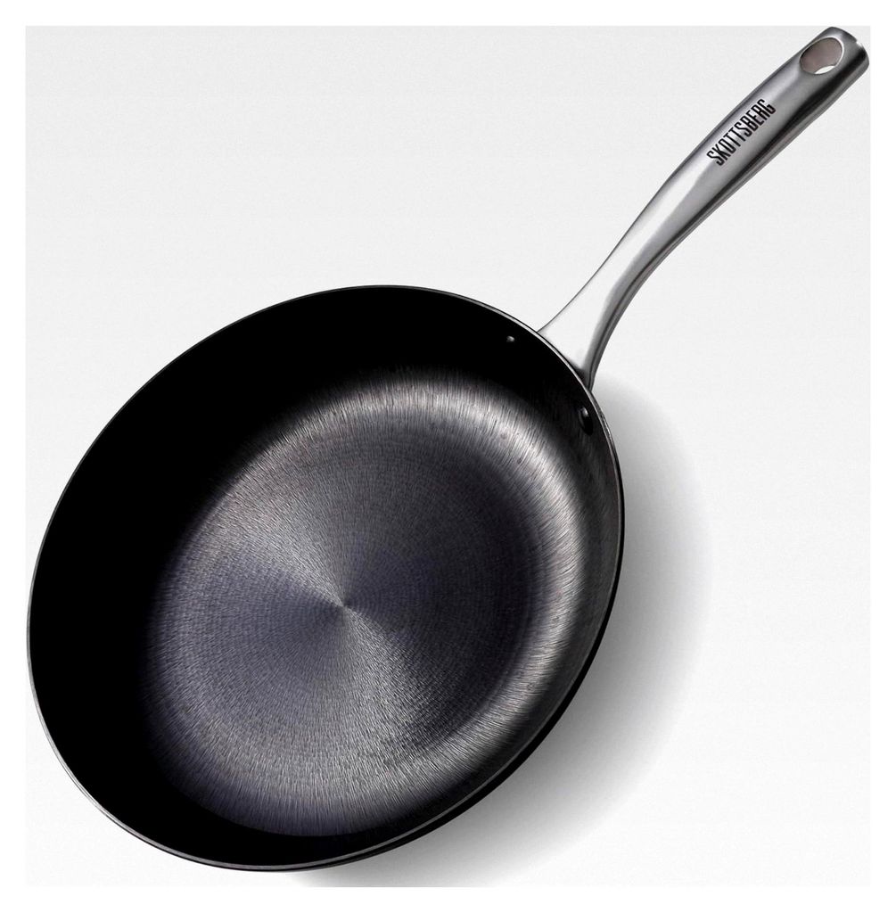 Gusseisen Bratpfanne - Ø 24 cm – vorgebrannt & PFAS-frei, Edelstahlgriff - geeignet für Induktion, Gas, Glaskeramik, Ofen & Grill