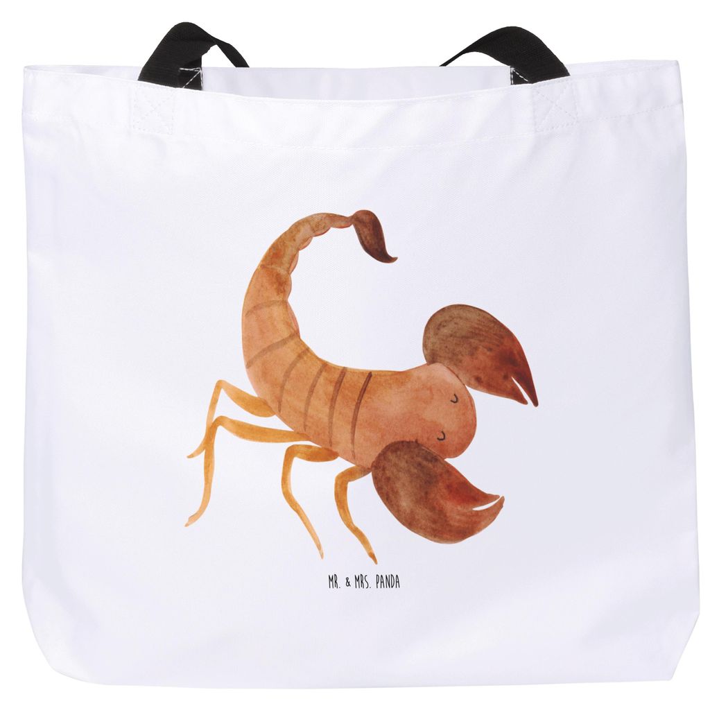 Mr. & Mrs. Panda Reisetasche Sternzeichen Skorpion Classic - Weiß - Geschenk, Beutel, Oktober, Tote Bag, Geburtstag November, Laptoptasche, Strand...