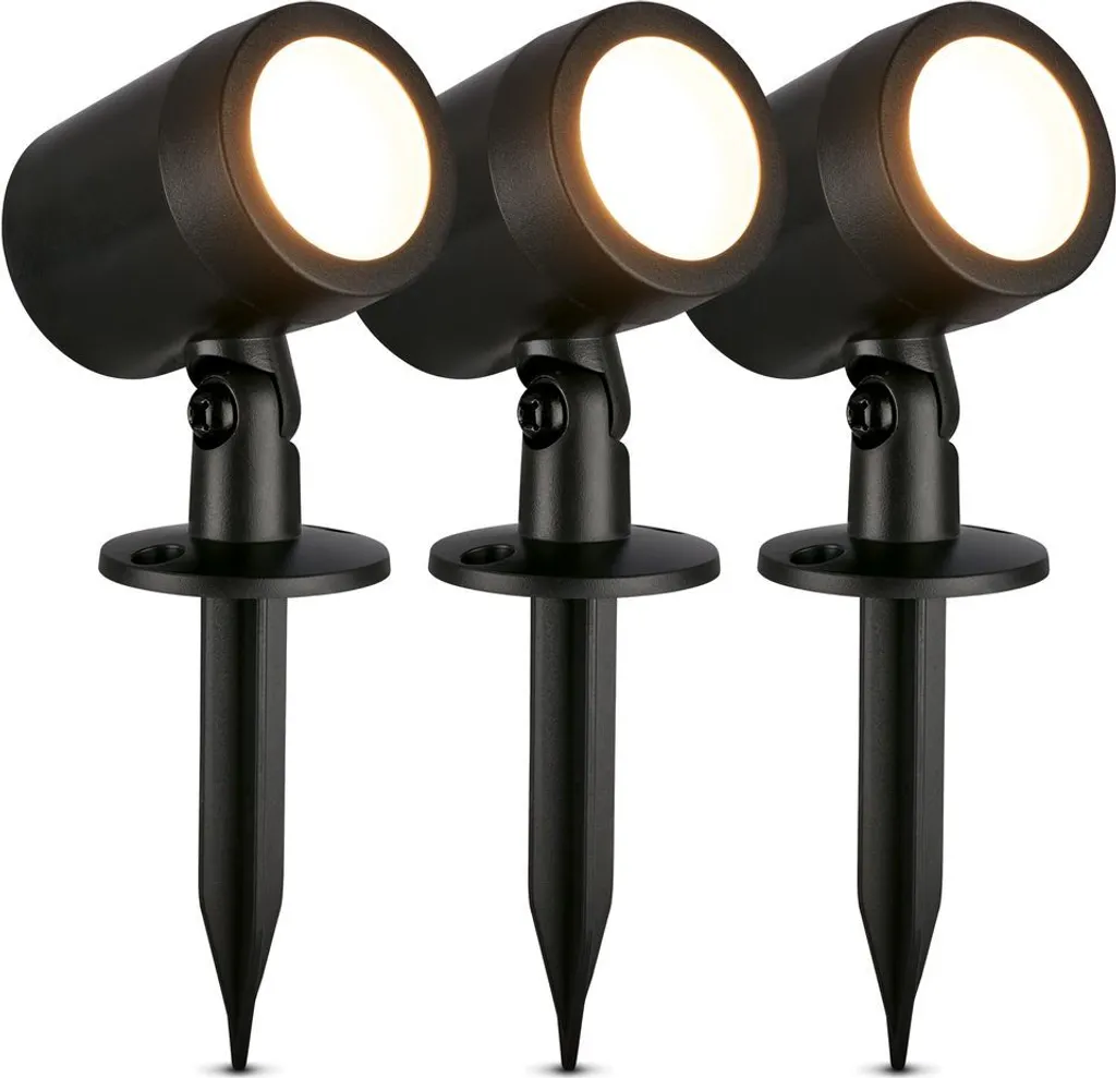 Briloner Faretto da giardino a LED, a spina, protezione dagli spruzzi d'acqua, orientabile