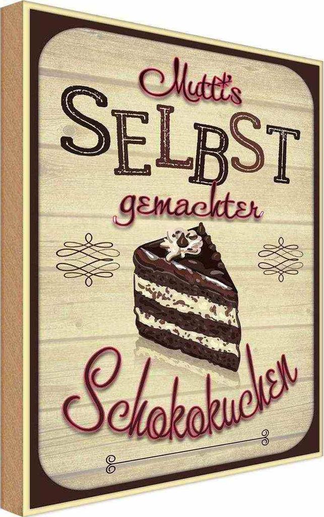 vianmo Holzschild 18x12 cm Muttis selbst gemachter Kuchen Familie Freunde