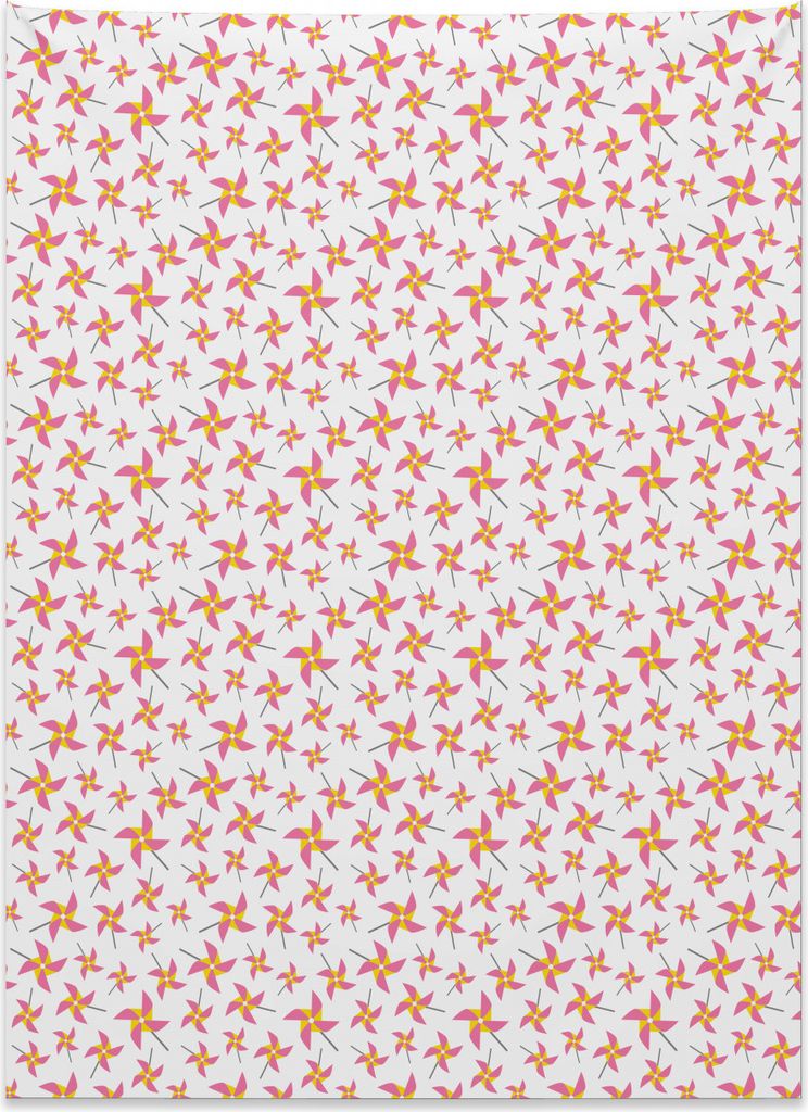 Abakuhaus Pinwheel Wandteppich, Spaß Kinder spielen Thema aus Weiches Mikrofaser Stoff Kein Verblassen Klare Farben Waschbar, 110 x 150 cm, Gelb G...