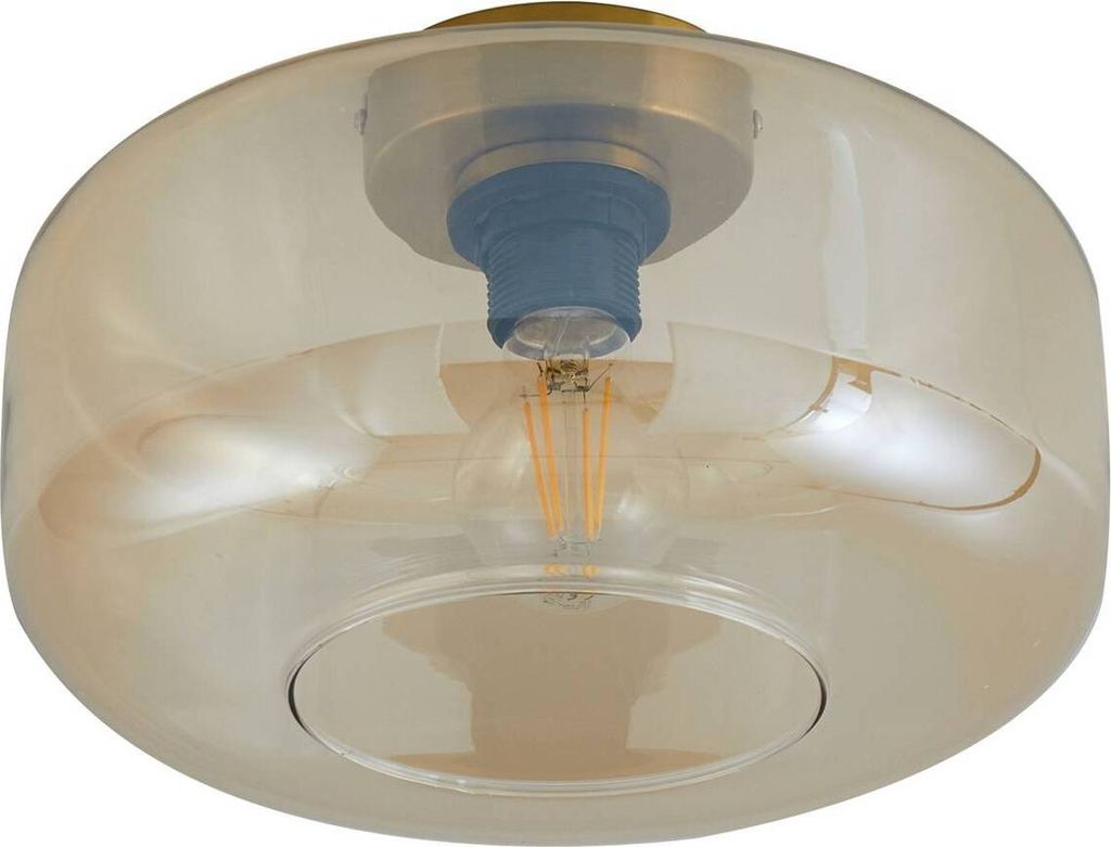 Lindby Deckenleuchte Hildur, Ø 28,5 cm, amber, Glas