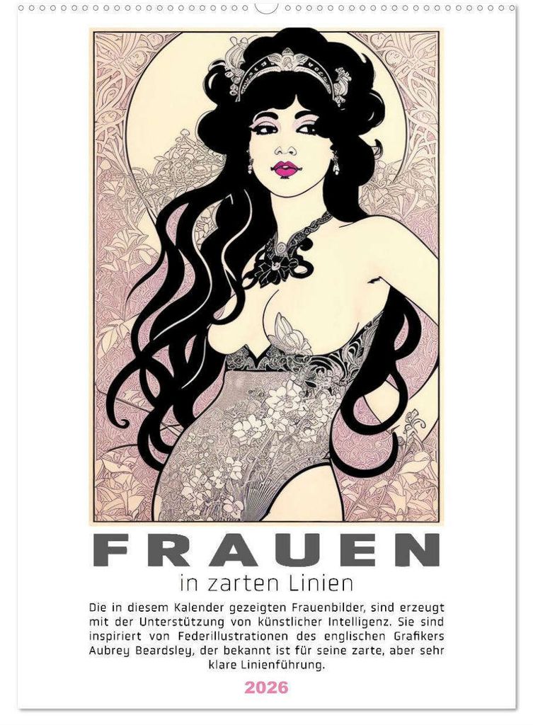 Frauen in zarten Linien (Wandkalender 2026 DIN A2 hoch), CALVENDO Monatskalender