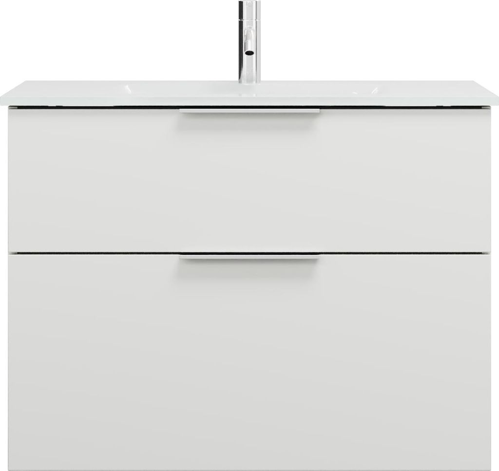 burgbad Eqio Glas-Waschtisch inklusive Waschtischunterschrank, Breite 820mm, SEYX082F6582A0070G0146