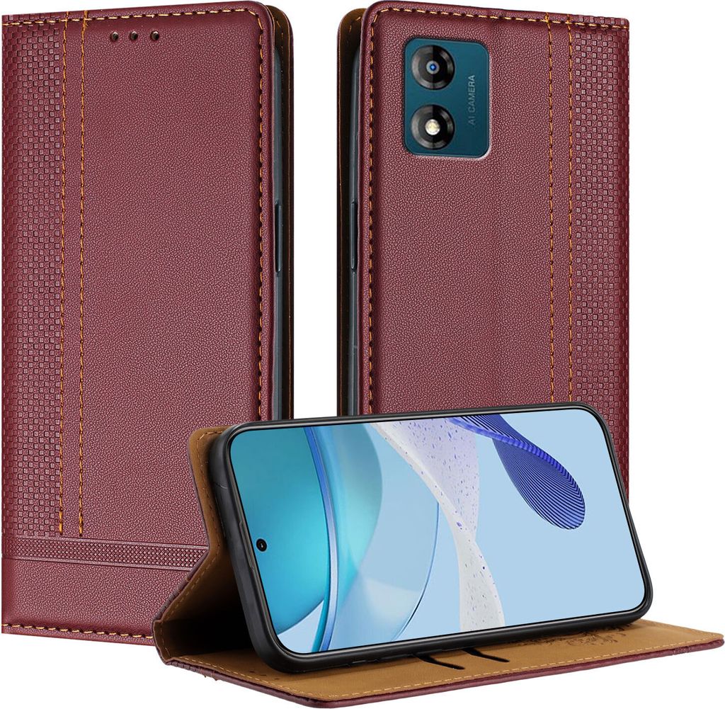 Pouzdro pro Motorola Moto E13 kožené flipové pouzdro s Obrázek produktu 