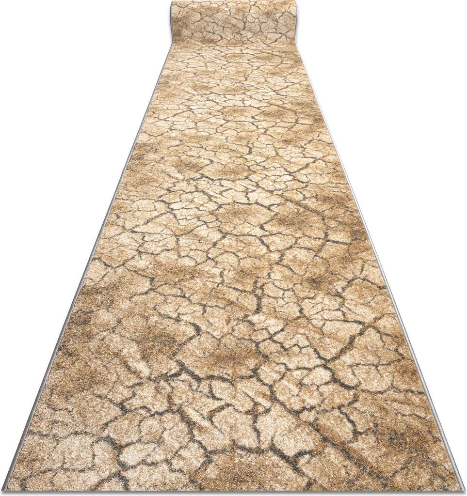 Grand tapis de couloir KARMEL Terra 70x250 cm beige effet minéral gris