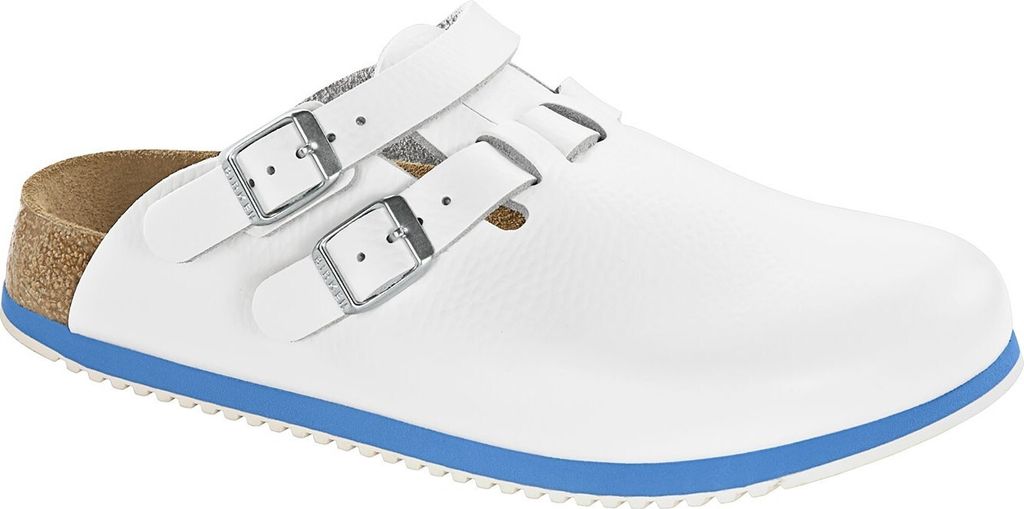 Birkenstock Superlauf Kay SL Herren-Clog, weiß/blau EN ISO 20347:2012 SRC, Weite Normal weiß Größe 40
