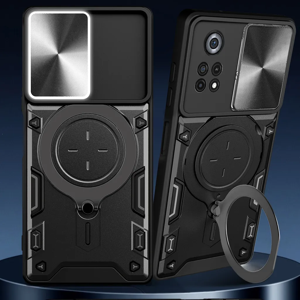 FTRONGRT Cover Per Xiaomi Poco X4 Pro 5G – Custodia Flip Con Supporto, Finestra Traslucida E Antiurto, Argento