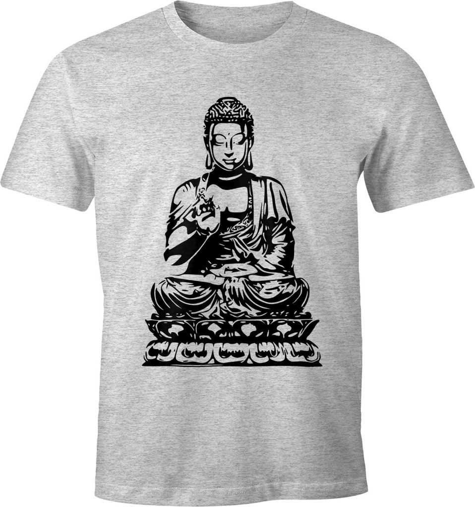 Herren T-Shirt Buddha Moonworks grau-meliert XS