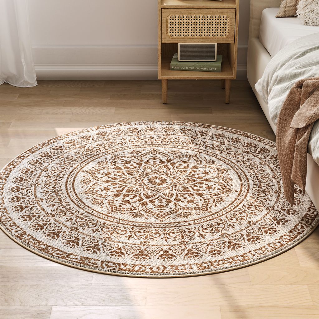 SONGMICS HOME Teppich rund, 120 cm d, Wohnzimmerteppich, Produktbild 