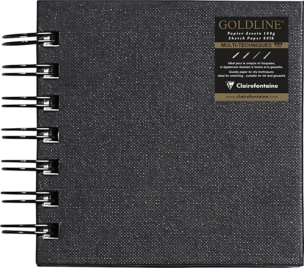 Taccuino Goldline 10x10cm Nero 140g | Sketchbook Professionale Quadrato