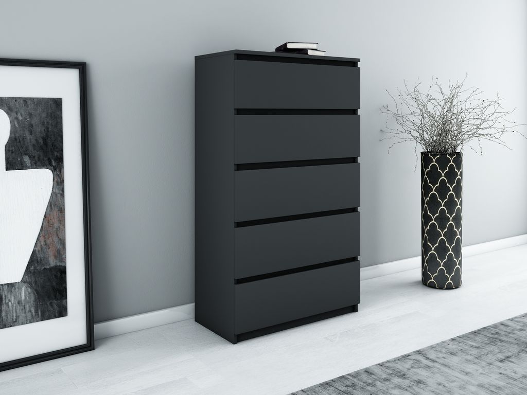 Roe Furniture | Kommode 60 cm - 5 Schubladen - Schwarz - Produktbild 4