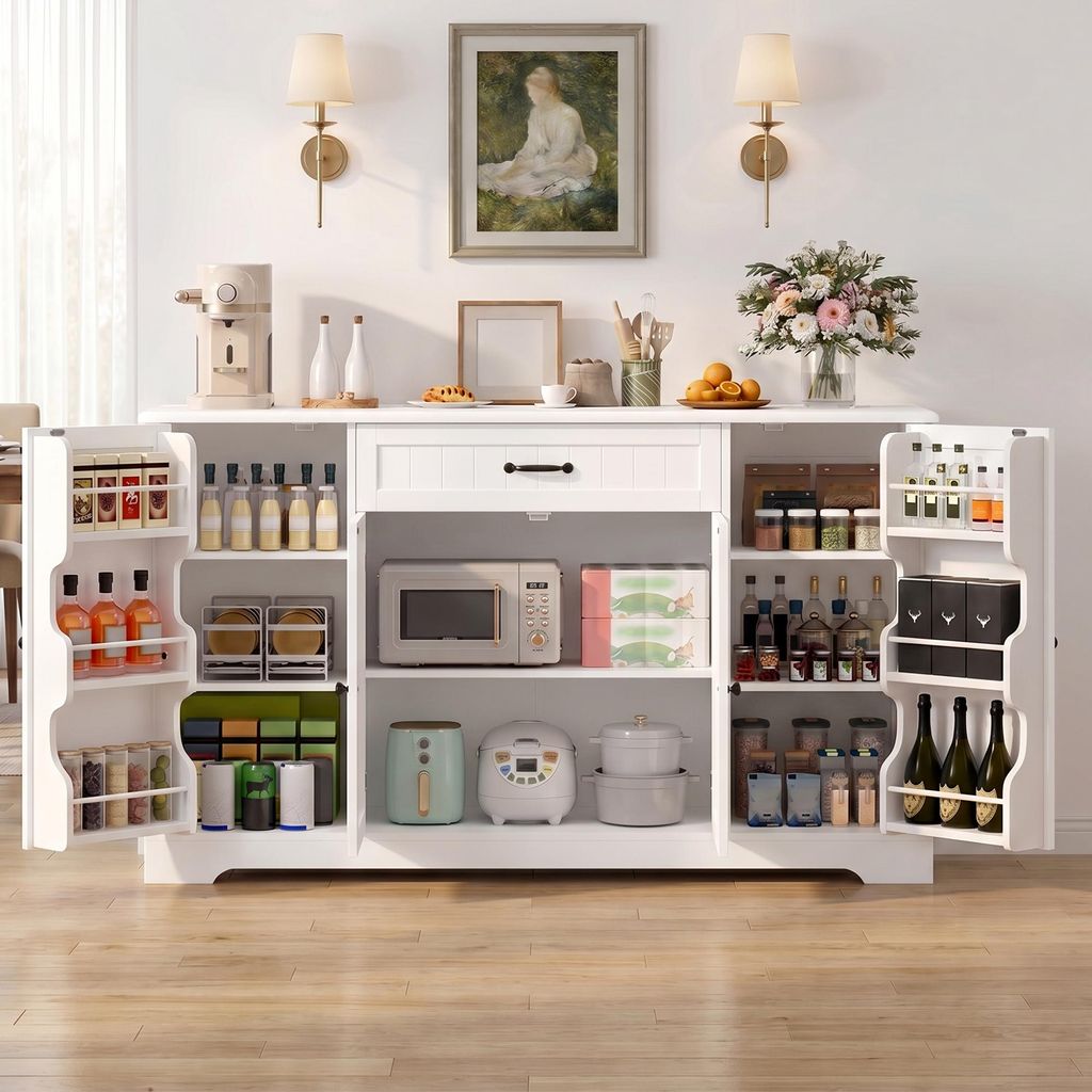 BEALIFE Sideboard 140x40x83 cm mit 4 Türen & 1 Schublade | Produktbild 
